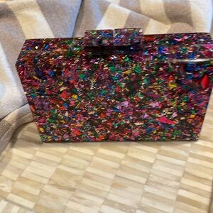 Multi metallic hard case clutch (bw)
